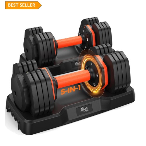 Compact 50lbs dumbbell set - set,