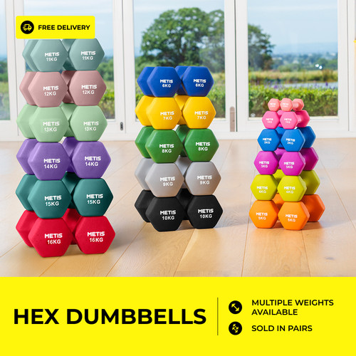 Metis neoprene hex dumbbells - neoprene,